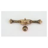 14K VICTORIAN ENAMELED BAR PIN