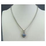 DAVID YURMAN 925 / 585 HEART PENDANT ON CHAIN