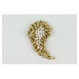 18K DIAMOND CHRYSANTHEMUM CLIP BROOCH