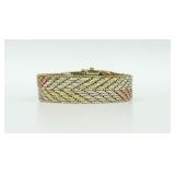ITALIAN TRICOLOR 14K MESH LINK BRACELET