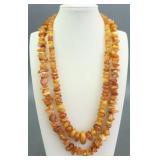 (2) VINTAGE AMBER NECKLACES
