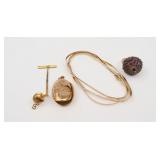 (4) PIECE GOLD JEWELRY GROUP, MOST SCRAP