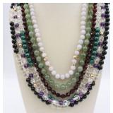 (6) GEMSTONE BEADED NECKLACES