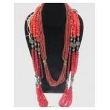 (2) VINTAGE ARTISAN SEED BEAD NECKLACES
