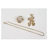 (3) PIECE GOLD JEWELRY GROUP