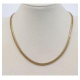 14K FANCY BAR LINK NECKLACE