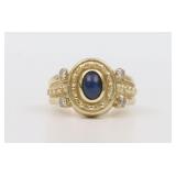 14K LAPIS & DIAMOND ETRUSCAN STYLE RING