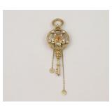 18K DIAMOND & GEMSTONE REVERSIBLE KEY PENDANT
