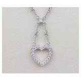 TIFFANY & CO. PLATINUM & DIAMOND HEART NECKLACE