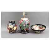 (3) LARGE MOORCROFT POTTERY ITEMS