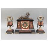 ETIENNE MAXANT EQYPTIAN REVIVAL MANTLE GARNITURE
