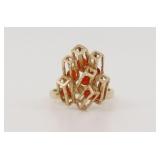 14K BRUTALIST ARCHITECTURAL RING