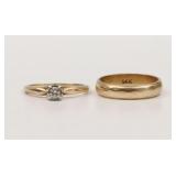 (2) 14K WEDDING RINGS