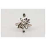 14K BLACK & WHITE DIAMOND DINNER RING