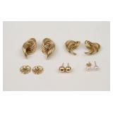 (5) PAIRS ASSORTED 14K EAR STUDS & JACKET GROUP