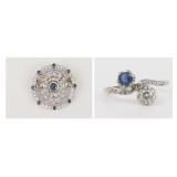 (2) DIAMOND & SAPPHIRE JEWELRIES
