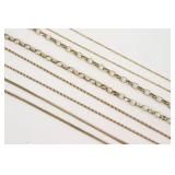 (4) 14K GOLD CHAIN NECKLACES