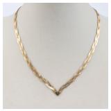 ITALIAN 14K BRAIDED HERRINGBONE NECKLACE