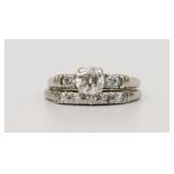 14K DIAMOND WEDDING SET, 1.10CTW
