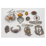 (10) STERLING MODERNIST & BRUTALIST JEWELRIES