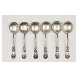 (6) DURGIN STERLING CREAM SOUP SPOONS