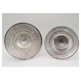 (2) STERLING RETICULATED FOOTED TRAYS