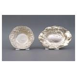 (2) STERLING REPOUSSE FLORAL DECORATED BOWLS