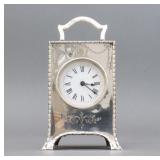 WILLIAM COMYNS BRITISH STERLING BOUDOIR CLOCK