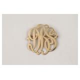 14K MONOGRAM BROOCH