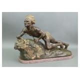 RENE ANDRE VARNIER PATINATED BRONZE SCULPTURE