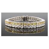 PLATINUM & DIAMOND TENNIS BRACELET, 20.00CTW