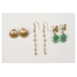 (3) PAIRS OF GOLD EARRINGS