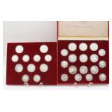BOXED SET OF 28 RUSSIAN OLYMPIC 900 SILVER COINS