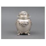 HOWARD & CO. STERLING REPOUSSE TEA CADDY