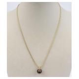 18K IRIDESSE CULTURED PEARL PENDANT NECKLACE