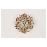 14K OPAL FILIGREE BROOCH