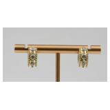 PAIR 14K DIAMOND HUGGIE MINI HOOP EARRINGS