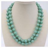 PAIR SEAMAN SCHEPPS 18K JADE & DIAMOND NECKLACES