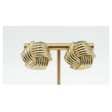 ITALIAN 14K HOLLOW GOLD LOVE KNOT EARRINGS