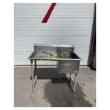 S/S Single Well Sink w/ Left Drain Board & Pre