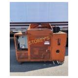 Orange Poly Spray Commercial Unit on Wheels