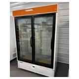 Hussman 2dr Upright Glass Cooler on Wheels