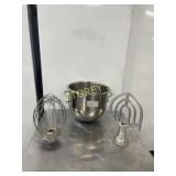 Dough Mixer Bowl, Paddle & Whisk Attachments