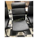 Black Armless Faux Leather Office Chair