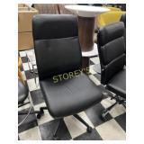 Black Armless Faux Leather Office Chair