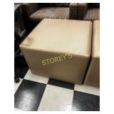Tan/Brown Rolling Cushioned Foot Stool