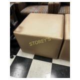 Tan/Brown Rolling Cushioned Foot Stool