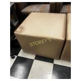 Tan/Brown Rolling Cushioned Foot Stool