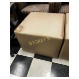 Tan/Brown Rolling Cushioned Foot Stool