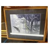 Framed Signed Eagle Print ~22 x 18